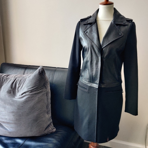 New Rudsak 2 in 1 leather pea coat - Picture 3 of 11